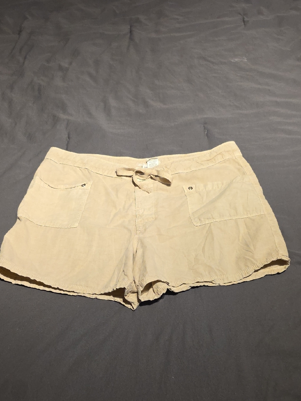 fresh produce Beige Drawstring Casual Women's Shorts